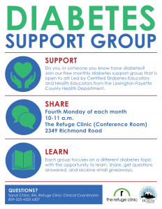Diabetes Support Group-The Refuge Clinic @ The Refuge Clinic | Lexington | Kentucky | United States