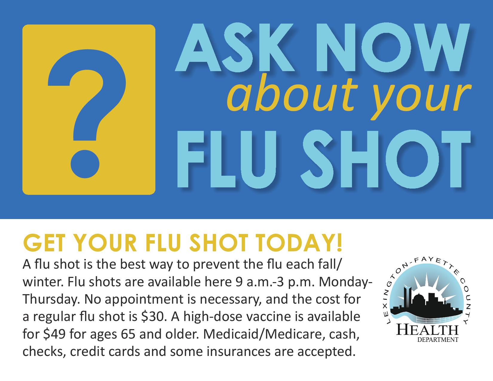 Flu season starts in Lexington: get your flu shot today!