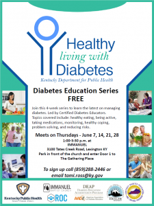 Healthy Living with Diabetes @ Immanuel Baptist Church | Lexington | Kentucky | United States