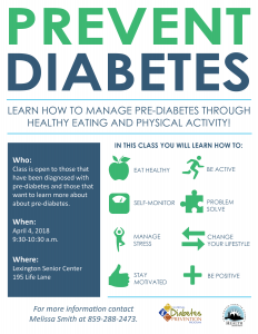 Prevent Diabetes @ Lexington Senior Center | Lexington | Kentucky | United States