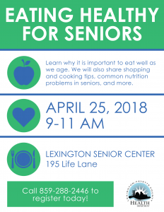 Eating Healthy for Seniors @ Lexington Senior Center | Lexington | Kentucky | United States