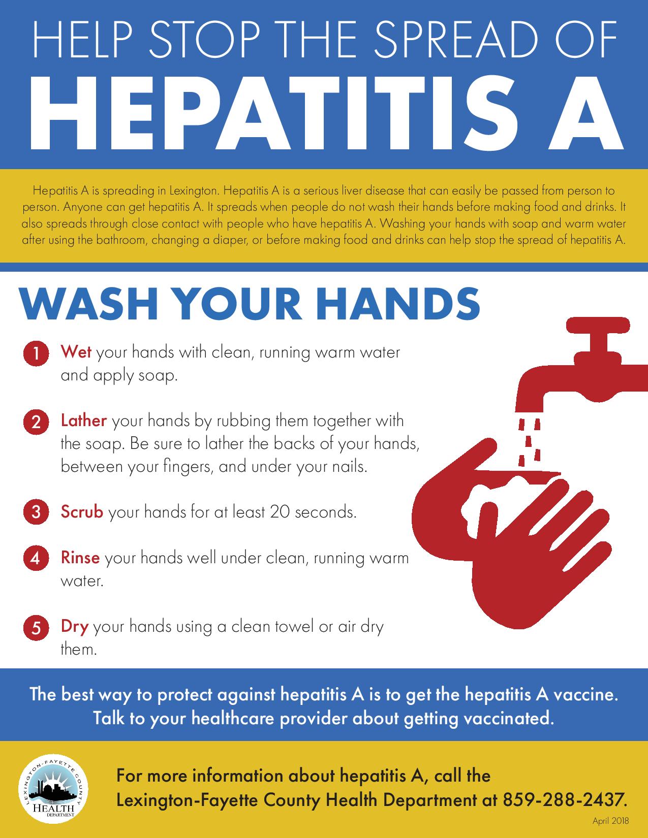 Hepatitis A Get Vaccination Wash Your Hands For Prevention Lexington Fayette County Health Department