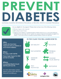 Diabetes Prevention Series @ Consolidated Baptist Church | Lexington | Kentucky | United States