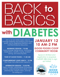 Back to Basics with Diabetes @ Good Foods Coop | Lexington | Kentucky | United States