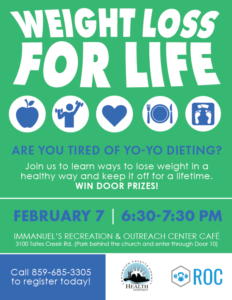 Weight Loss for Life @ Immanuel's Recreation & Outreach Center Cafe | Lexington | Kentucky | United States