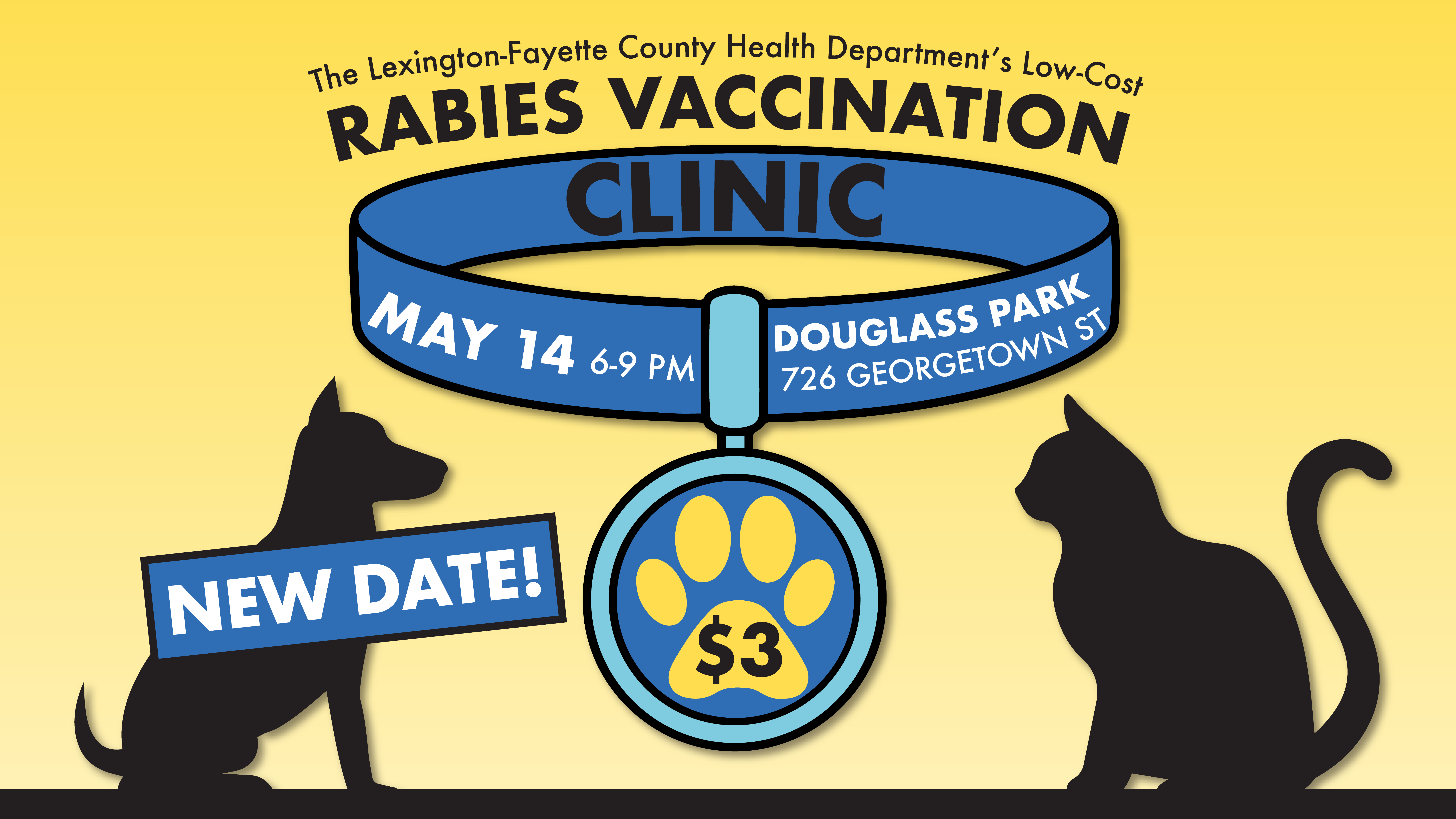 NEW DATE: Rabies clinic moves to May 14 at Douglass Park