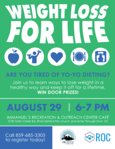 Weight Loss for Life Class @ Immanuel's Recreation & Outreach Center Cafe | Lexington | Kentucky | United States