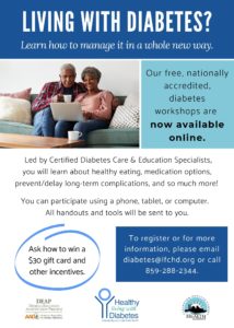 Statewide Living with Diabetes Online Workshop @ online class