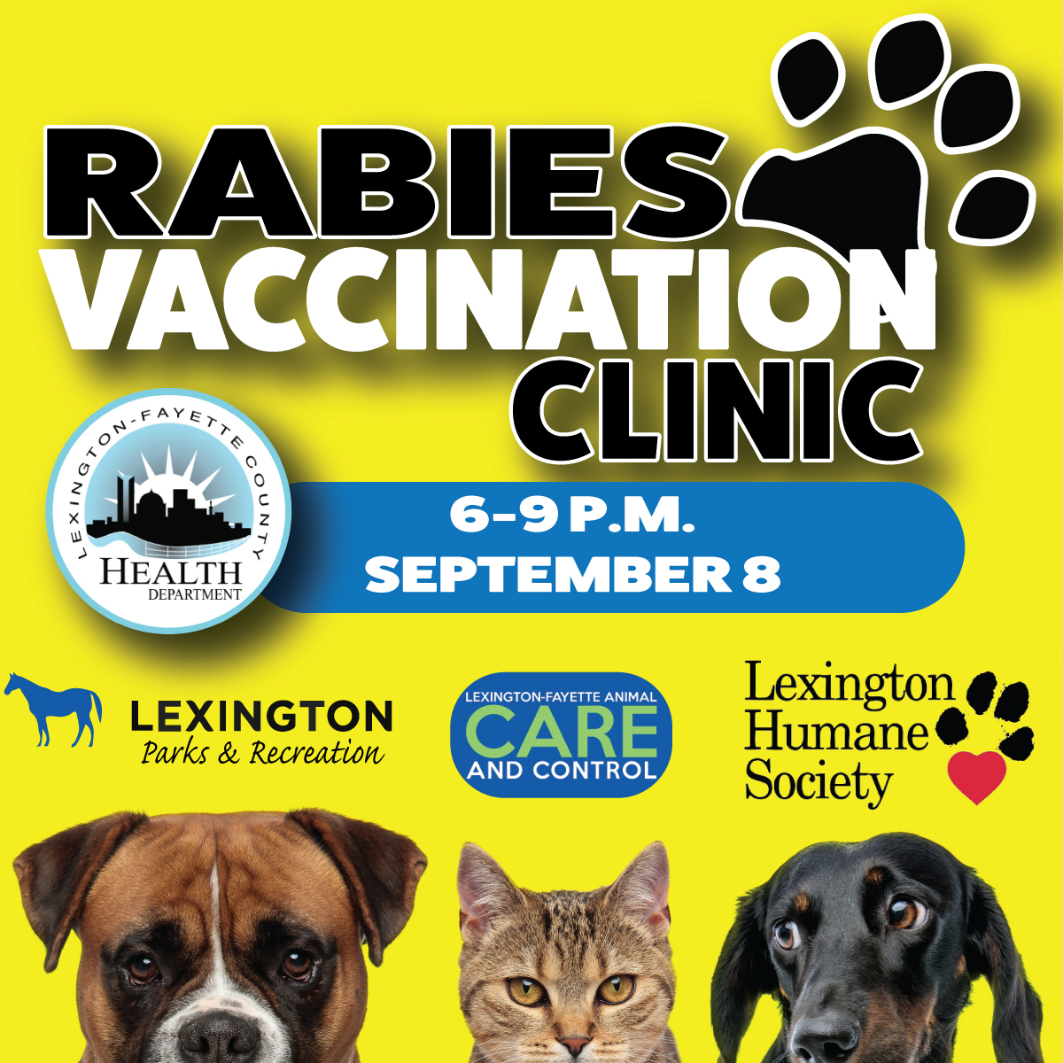 Health department to hold low-cost rabies vaccination clinic Sept. 8 
