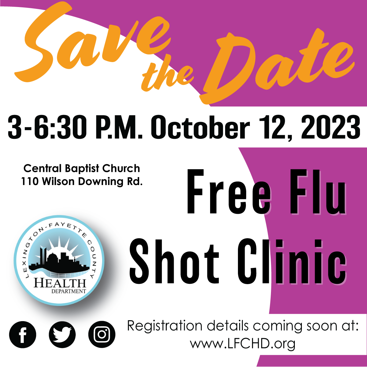Save the date: Free flu shot clinic to be held Oct. 12!