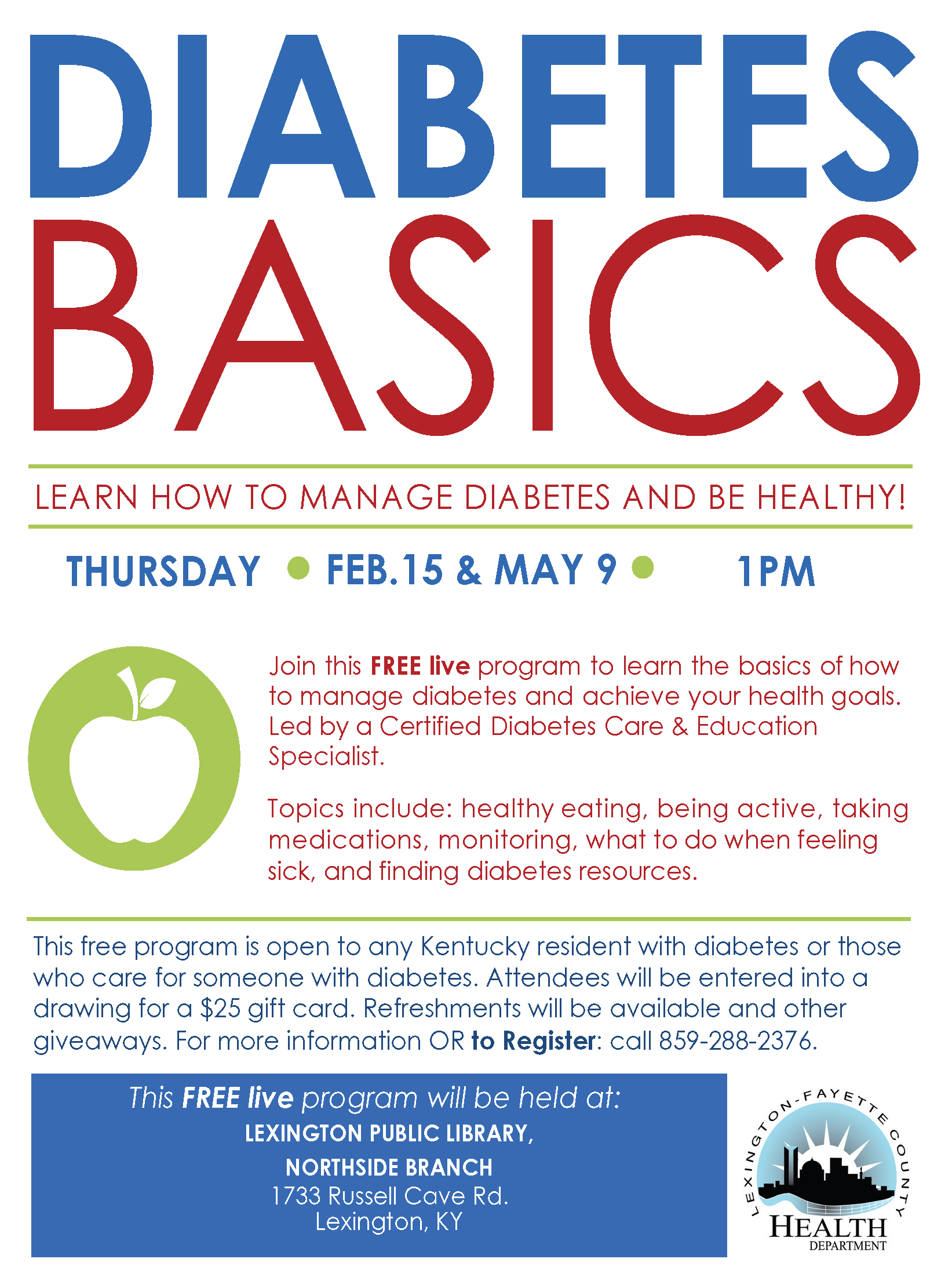 Diabetes Basics at the Library @ Lexington Public Library Northside Branch | Lexington | Kentucky | United States